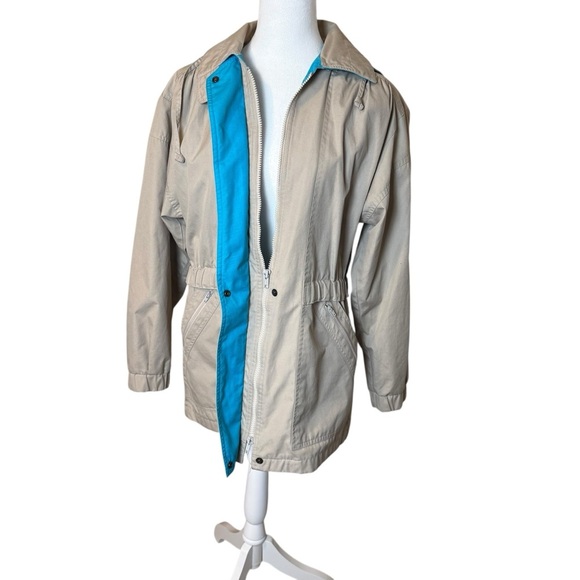 London Fog Women's All Weather Jacket Coat Hood Small Water Repellant Neutral - Picture 5 of 12